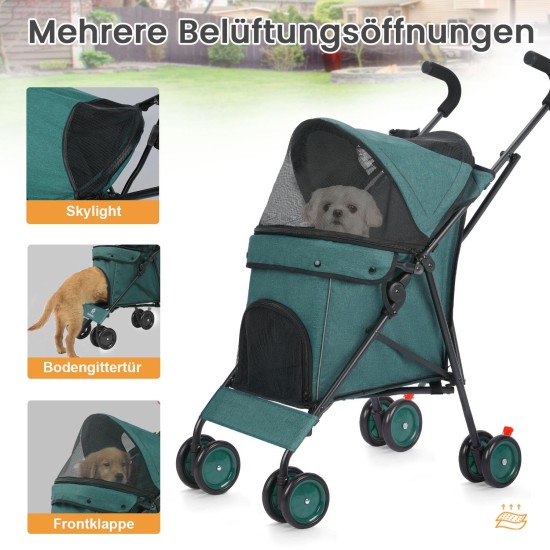 Dog Pram 2-in-1 Dog Buggy Up to 15 kg Small with Tel-Sized Dogs, Foldable Pet Travel Trolley with Drink Holder & Storage Basket, Large Capacity, Easy to Carry, Black Dog Pram 2-in-1 Dog Buggy Up to 15 kg Small with Tel-Sized Dogs, Foldable Pet Travel Trolley with Drink Holder & Storage Basket, Large Capacity, Easy to Carry, Black