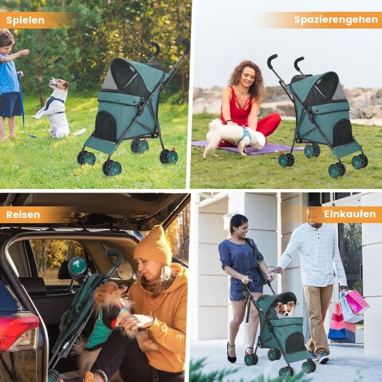 Dog Pram 2-in-1 Dog Buggy Up to 15 kg Small with Tel-Sized Dogs, Foldable Pet Travel Trolley with Drink Holder & Storage Basket, Large Capacity, Easy to Carry, Black Dog Pram 2-in-1 Dog Buggy Up to 15 kg Small with Tel-Sized Dogs, Foldable Pet Travel Trolley with Drink Holder & Storage Basket, Large Capacity, Easy to Carry, Black