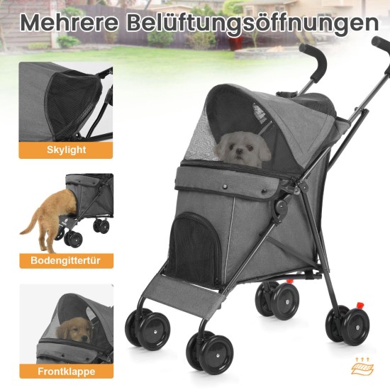 Dog Pram 2-in-1 Dog Buggy Up to 15 kg Small with Tel-Sized Dogs, Foldable Pet Travel Trolley with Drink Holder & Storage Basket, Large Capacity, Easy to Carry, Black Dog Pram 2-in-1 Dog Buggy Up to 15 kg Small with Tel-Sized Dogs, Foldable Pet Travel Trolley with Drink Holder & Storage Basket, Large Capacity, Easy to Carry, Black