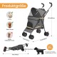 Dog Pram 2-in-1 Dog Buggy Up to 15 kg Small with Tel-Sized Dogs, Foldable Pet Travel Trolley with Drink Holder & Storage Basket, Large Capacity, Easy to Carry, Black Dog Pram 2-in-1 Dog Buggy Up to 15 kg Small with Tel-Sized Dogs, Foldable Pet Travel Trolley with Drink Holder & Storage Basket, Large Capacity, Easy to Carry, Black