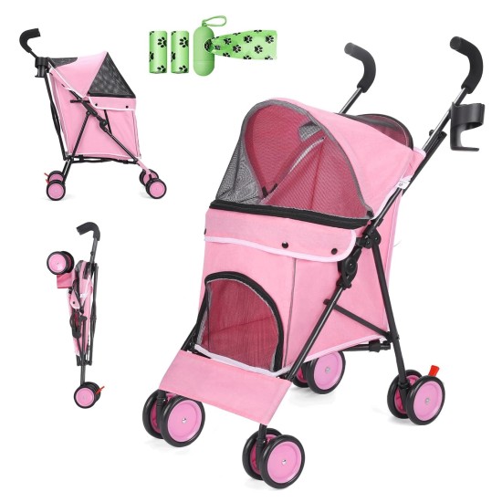 Dog Pram 2-in-1 Dog Buggy Up to 15 kg Small with Tel-Sized Dogs, Foldable Pet Travel Trolley with Drink Holder & Storage Basket, Large Capacity, Easy to Carry, Black Dog Pram 2-in-1 Dog Buggy Up to 15 kg Small with Tel-Sized Dogs, Foldable Pet Travel Trolley with Drink Holder & Storage Basket, Large Capacity, Easy to Carry, Black