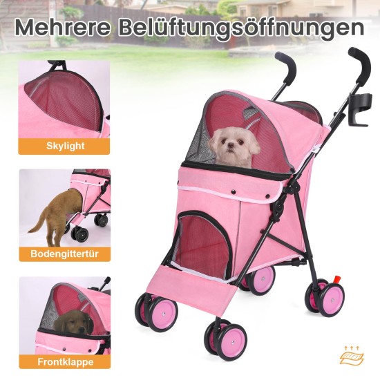 Dog Pram 2-in-1 Dog Buggy Up to 15 kg Small with Tel-Sized Dogs, Foldable Pet Travel Trolley with Drink Holder & Storage Basket, Large Capacity, Easy to Carry, Black Dog Pram 2-in-1 Dog Buggy Up to 15 kg Small with Tel-Sized Dogs, Foldable Pet Travel Trolley with Drink Holder & Storage Basket, Large Capacity, Easy to Carry, Black