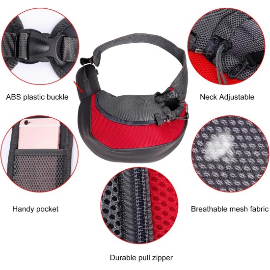 Dog Sling Small Dog Carrier, Pet Sling Carrier Bag, Carry Bag, Travel, Hands-Free Cross Body Carrier with Collar for Dog/Cat/Rabbit Under 2.5 kg/5.5 lb Outdoor Underground Dog Sling Small Dog Carrier, Pet Sling Carrier Bag, Carry Bag, Travel, Hands-Free Cross Body Carrier with Collar for Dog/Cat/Rabbit Under 2.5 kg/5.5 lb Outdoor Underground