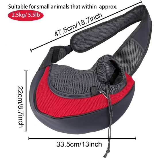 Dog Sling Small Dog Carrier, Pet Sling Carrier Bag, Carry Bag, Travel, Hands-Free Cross Body Carrier with Collar for Dog/Cat/Rabbit Under 2.5 kg/5.5 lb Outdoor Underground Dog Sling Small Dog Carrier, Pet Sling Carrier Bag, Carry Bag, Travel, Hands-Free Cross Body Carrier with Collar for Dog/Cat/Rabbit Under 2.5 kg/5.5 lb Outdoor Underground