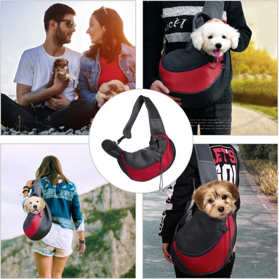 Dog Sling Small Dog Carrier, Pet Sling Carrier Bag, Carry Bag, Travel, Hands-Free Cross Body Carrier with Collar for Dog/Cat/Rabbit Under 2.5 kg/5.5 lb Outdoor Underground Dog Sling Small Dog Carrier, Pet Sling Carrier Bag, Carry Bag, Travel, Hands-Free Cross Body Carrier with Collar for Dog/Cat/Rabbit Under 2.5 kg/5.5 lb Outdoor Underground