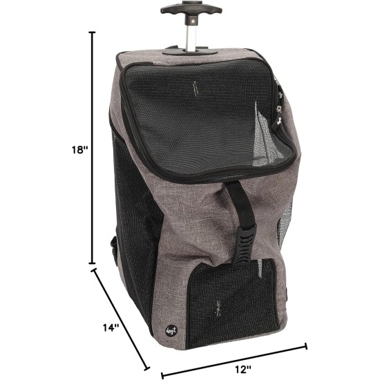 Dogit Explorer Wheeled Backpack for Dogs, Grey Dogit Explorer Wheeled Backpack for Dogs, Grey