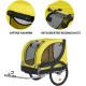 Dunlop Dog Pram - Dog Buggy Max. 40 kg - Dog Trailer Foldable - Dog Bicycle Trailer with Rain Cover and Removable Pneumatic Tyres - Easy Assembly - Yellow Dunlop Dog Pram - Dog Buggy Max. 40 kg - Dog Trailer Foldable - Dog Bicycle Trailer with Rain Cover and Removable Pneumatic Tyres - Easy Assembly - Yellow