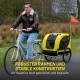 Dunlop Dog Pram - Dog Buggy Max. 40 kg - Dog Trailer Foldable - Dog Bicycle Trailer with Rain Cover and Removable Pneumatic Tyres - Easy Assembly - Yellow Dunlop Dog Pram - Dog Buggy Max. 40 kg - Dog Trailer Foldable - Dog Bicycle Trailer with Rain Cover and Removable Pneumatic Tyres - Easy Assembly - Yellow