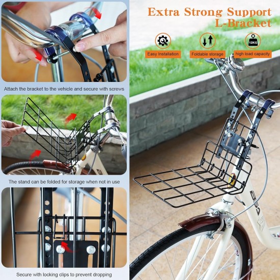 Eiito Dog Basket Bicycle Front with Patented Anti-Tilt Bracket | Safe Dog Bicycle Basket up to 6 kg, Also as Backpack & Car Bag | Bicycle Basket for Small Dogs Eiito Dog Basket Bicycle Front with Patented Anti-Tilt Bracket | Safe Dog Bicycle Basket up to 6 kg, Also as Backpack & Car Bag | Bicycle Basket for Small Dogs