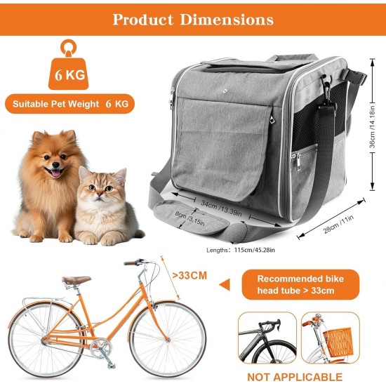 Eiito Dog Basket Bicycle Front with Patented Anti-Tilt Bracket | Safe Dog Bicycle Basket up to 6 kg, Also as Backpack & Car Bag | Bicycle Basket for Small Dogs Eiito Dog Basket Bicycle Front with Patented Anti-Tilt Bracket | Safe Dog Bicycle Basket up to 6 kg, Also as Backpack & Car Bag | Bicycle Basket for Small Dogs