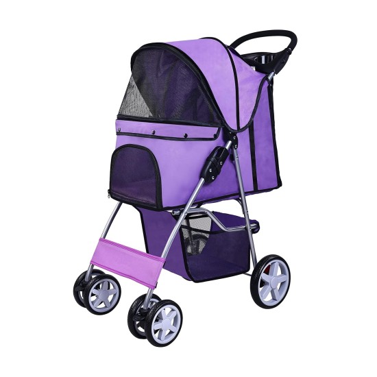 Elevon Pet Stroller, 4 Wheels, Multifunctional Dog and Cat Stroller, Foldable Portable Travel Stroller with Removable Carry Bag, Suitable for Medium and Small Dogs Elevon Pet Stroller, 4 Wheels, Multifunctional Dog and Cat Stroller, Foldable Portable Travel Stroller with Removable Carry Bag, Suitable for Medium and Small Dogs