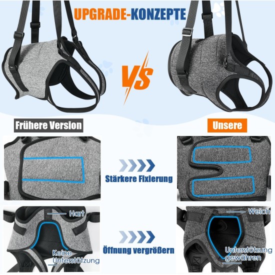 Eyein Carrier for Medium Large Dogs, Carry Bag Dog with Adjustable Hind Leg Support Strap for Elderly, Injured or Disabled Dogs for Weak Hind Legs After Cruciate Ligament Surgery, XL Eyein Carrier for Medium Large Dogs, Carry Bag Dog with Adjustable Hind Leg Support Strap for Elderly, Injured or Disabled Dogs for Weak Hind Legs After Cruciate Ligament Surgery, XL