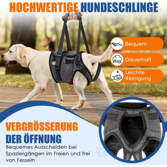 Eyein Carrier for Medium Large Dogs, Carry Bag Dog with Adjustable Hind Leg Support Strap for Elderly, Injured or Disabled Dogs for Weak Hind Legs After Cruciate Ligament Surgery, XL Eyein Carrier for Medium Large Dogs, Carry Bag Dog with Adjustable Hind Leg Support Strap for Elderly, Injured or Disabled Dogs for Weak Hind Legs After Cruciate Ligament Surgery, XL