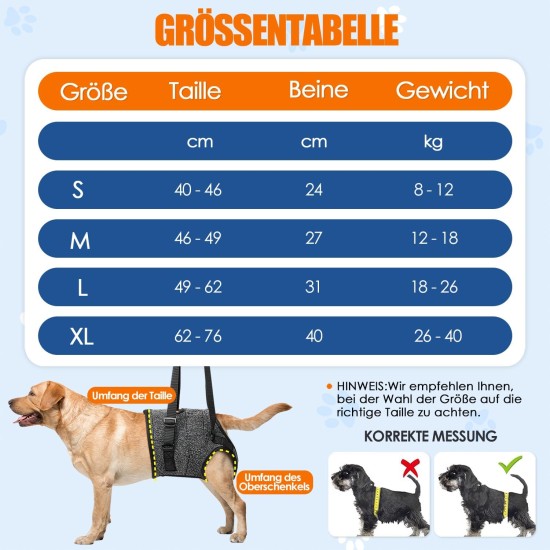 Eyein Carrier for Medium Large Dogs, Carry Bag Dog with Adjustable Hind Leg Support Strap for Elderly, Injured or Disabled Dogs for Weak Hind Legs After Cruciate Ligament Surgery, XL Eyein Carrier for Medium Large Dogs, Carry Bag Dog with Adjustable Hind Leg Support Strap for Elderly, Injured or Disabled Dogs for Weak Hind Legs After Cruciate Ligament Surgery, XL
