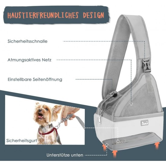 Eyein Dog Friendly Sling Dogs, Breathable Hands-Free Travel Bag for Small Pets with Adjustable Straps, Hardboard Base Safety Belt, for Dogs Under 5.5 kg, Black Eyein Dog Friendly Sling Dogs, Breathable Hands-Free Travel Bag for Small Pets with Adjustable Straps, Hardboard Base Safety Belt, for Dogs Under 5.5 kg, Black