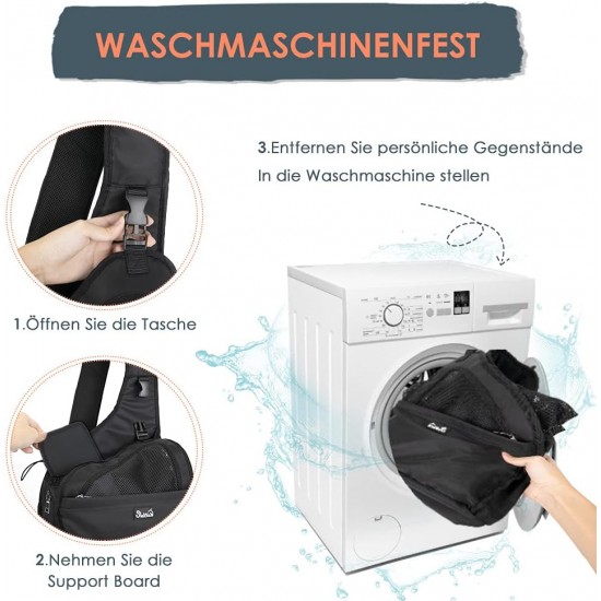 Eyein Dog Friendly Sling Dogs, Breathable Hands-Free Travel Bag for Small Pets with Adjustable Straps, Hardboard Base Safety Belt, for Dogs Under 5.5 kg, Black Eyein Dog Friendly Sling Dogs, Breathable Hands-Free Travel Bag for Small Pets with Adjustable Straps, Hardboard Base Safety Belt, for Dogs Under 5.5 kg, Black