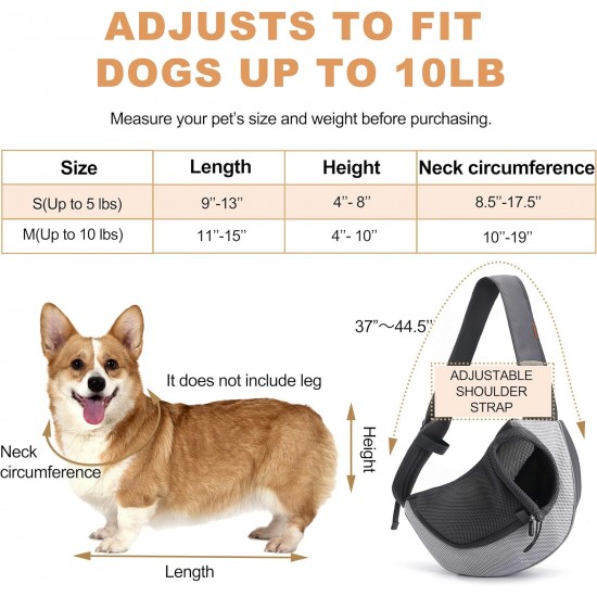 FDJASGY Pet Carrier Sling for Small Dogs and Cats, Breathable Mesh Hands-Free Puppy Backpack with Bag and Adjustable Carry Strap FDJASGY Pet Carrier Sling for Small Dogs and Cats, Breathable Mesh Hands-Free Puppy Backpack with Bag and Adjustable Carry Strap