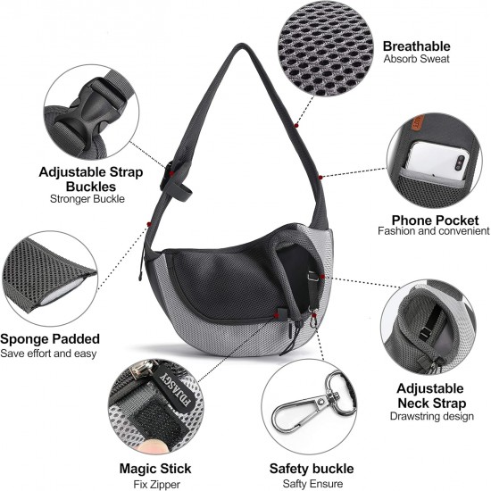 FDJASGY Pet Carrier Sling for Small Dogs and Cats, Breathable Mesh Hands-Free Puppy Backpack with Bag and Adjustable Carry Strap FDJASGY Pet Carrier Sling for Small Dogs and Cats, Breathable Mesh Hands-Free Puppy Backpack with Bag and Adjustable Carry Strap