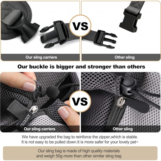FDJASGY Pet Carrier Sling for Small Dogs and Cats, Breathable Mesh Hands-Free Puppy Backpack with Bag and Adjustable Carry Strap FDJASGY Pet Carrier Sling for Small Dogs and Cats, Breathable Mesh Hands-Free Puppy Backpack with Bag and Adjustable Carry Strap