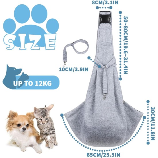 FainFun Dog Carrier Bag, Shoulder Bag for Pets, Reversible Small Dog Carrier up to 7 kg, Adjustable Pet Sling for Dogs, Dog Carrier for Walks/Outdoor Activities (Grey) FainFun Dog Carrier Bag, Shoulder Bag for Pets, Reversible Small Dog Carrier up to 7 kg, Adjustable Pet Sling for Dogs, Dog Carrier for Walks/Outdoor Activities (Grey)