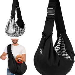 FainFun Dog Carrier Bag, Shoulder Bag for Pets, Reversible Small Dog Carrier up to 7 kg, Adjustable Pet Sling for Dogs, Dog Carrier Bag for Walks/Outdoor Activities (Black) FainFun Dog Carrier Bag, Shoulder Bag for Pets, Reversible Small Dog Carrier up to 7 kg, Adjustable Pet Sling for Dogs, Dog Carrier Bag for Walks/Outdoor Activities (Black)