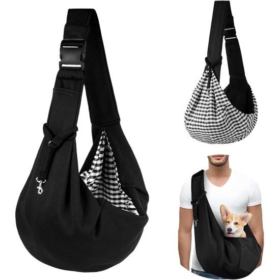FePen Dog Carrier Bag up to 6.5 kg, Adjustable Pet Sling Shoulder Bag for Small Dogs, Dog Bag for Walks and Outdoor Activities (Black) FePen Dog Carrier Bag up to 6.5 kg, Adjustable Pet Sling Shoulder Bag for Small Dogs, Dog Bag for Walks and Outdoor Activities (Black)