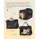 Feandrea PDC70H Foldable Dog Transport Box L Dog Bag Oxford Fabric Mesh Breathable Portable Metal Frame with Handles Pockets 70 x 52 x 52 cm Black Feandrea PDC70H Foldable Dog Transport Box L Dog Bag Oxford Fabric Mesh Breathable Portable Metal Frame with Handles Pockets 70 x 52 x 52 cm Black