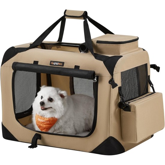 Feandrea PDC70H Foldable Dog Transport Box L Dog Bag Oxford Fabric Mesh Breathable Portable Metal Frame with Handles Pockets 70 x 52 x 52 cm Black Feandrea PDC70H Foldable Dog Transport Box L Dog Bag Oxford Fabric Mesh Breathable Portable Metal Frame with Handles Pockets 70 x 52 x 52 cm Black