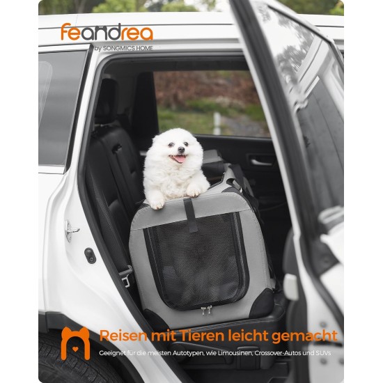 Feandrea PDC70H Foldable Dog Transport Box L Dog Bag Oxford Fabric Mesh Breathable Portable Metal Frame with Handles Pockets 70 x 52 x 52 cm Black Feandrea PDC70H Foldable Dog Transport Box L Dog Bag Oxford Fabric Mesh Breathable Portable Metal Frame with Handles Pockets 70 x 52 x 52 cm Black