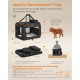 Feandrea PDC70H Foldable Dog Transport Box L Dog Bag Oxford Fabric Mesh Breathable Portable Metal Frame with Handles Pockets 70 x 52 x 52 cm Black Feandrea PDC70H Foldable Dog Transport Box L Dog Bag Oxford Fabric Mesh Breathable Portable Metal Frame with Handles Pockets 70 x 52 x 52 cm Black