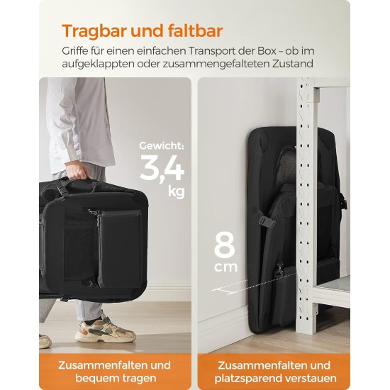 Feandrea PDC70H Foldable Dog Transport Box L Dog Bag Oxford Fabric Mesh Breathable Portable Metal Frame with Handles Pockets 70 x 52 x 52 cm Black Feandrea PDC70H Foldable Dog Transport Box L Dog Bag Oxford Fabric Mesh Breathable Portable Metal Frame with Handles Pockets 70 x 52 x 52 cm Black