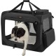 Feandrea PDC70H Foldable Dog Transport Box L Dog Bag Oxford Fabric Mesh Breathable Portable Metal Frame with Handles Pockets 70 x 52 x 52 cm Black Feandrea PDC70H Foldable Dog Transport Box L Dog Bag Oxford Fabric Mesh Breathable Portable Metal Frame with Handles Pockets 70 x 52 x 52 cm Black