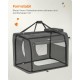 Feandrea PDC70H Foldable Dog Transport Box L Dog Bag Oxford Fabric Mesh Breathable Portable Metal Frame with Handles Pockets 70 x 52 x 52 cm Black Feandrea PDC70H Foldable Dog Transport Box L Dog Bag Oxford Fabric Mesh Breathable Portable Metal Frame with Handles Pockets 70 x 52 x 52 cm Black