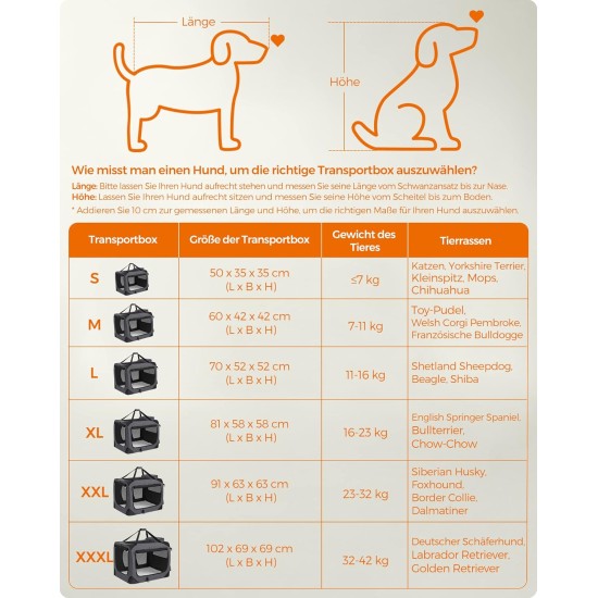 Feandrea PDC70H Foldable Dog Transport Box L Dog Bag Oxford Fabric Mesh Breathable Portable Metal Frame with Handles Pockets 70 x 52 x 52 cm Black Feandrea PDC70H Foldable Dog Transport Box L Dog Bag Oxford Fabric Mesh Breathable Portable Metal Frame with Handles Pockets 70 x 52 x 52 cm Black