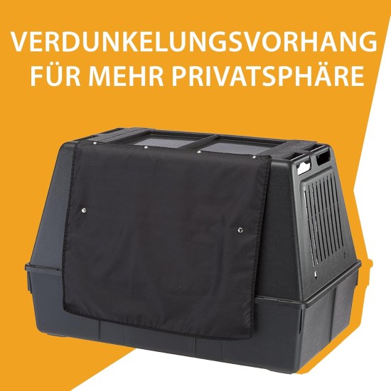 Ferplast Atlas Car 100 Transport Box for Dogs and Cats, Plastic, with Practical, Two-Way Sliding Door and Accessories Compartment, grey Ferplast Atlas Car 100 Transport Box for Dogs and Cats, Plastic, with Practical, Two-Way Sliding Door and Accessories Compartment, grey