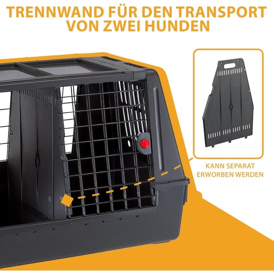 Ferplast Atlas Car 100 Transport Box for Dogs and Cats, Plastic, with Practical, Two-Way Sliding Door and Accessories Compartment, grey Ferplast Atlas Car 100 Transport Box for Dogs and Cats, Plastic, with Practical, Two-Way Sliding Door and Accessories Compartment, grey
