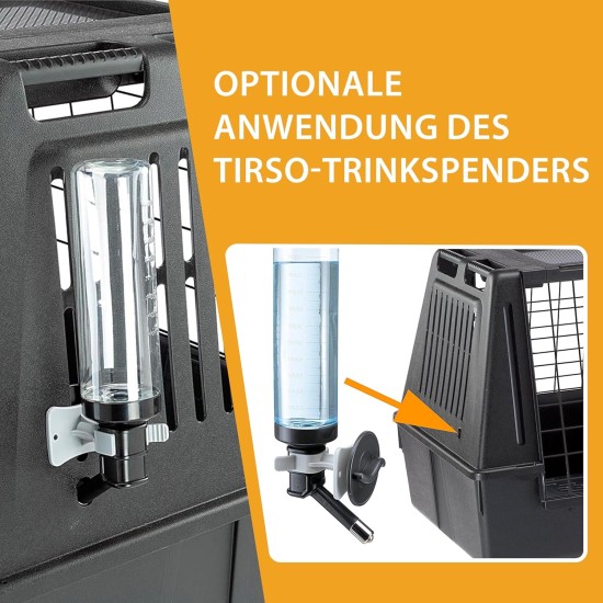 Ferplast Atlas Car 100 Transport Box for Dogs and Cats, Plastic, with Practical, Two-Way Sliding Door and Accessories Compartment, grey Ferplast Atlas Car 100 Transport Box for Dogs and Cats, Plastic, with Practical, Two-Way Sliding Door and Accessories Compartment, grey
