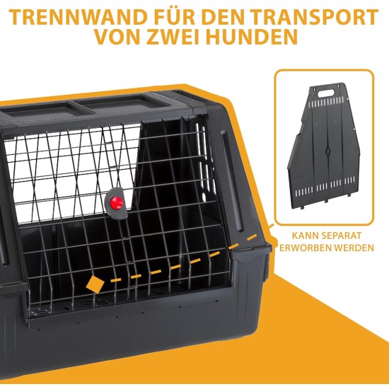 Ferplast Atlas Car 100 Transport Box for Dogs and Cats, Plastic, with Practical, Two-Way Sliding Door and Accessories Compartment, grey Ferplast Atlas Car 100 Transport Box for Dogs and Cats, Plastic, with Practical, Two-Way Sliding Door and Accessories Compartment, grey