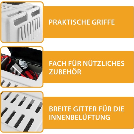 Ferplast Atlas Car 100 Transport Box for Dogs and Cats, Plastic, with Practical, Two-Way Sliding Door and Accessories Compartment, grey Ferplast Atlas Car 100 Transport Box for Dogs and Cats, Plastic, with Practical, Two-Way Sliding Door and Accessories Compartment, grey