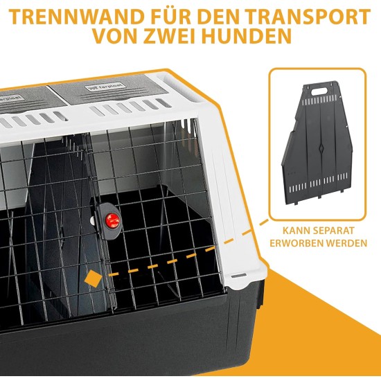 Ferplast Atlas Car 100 Transport Box for Dogs and Cats, Plastic, with Practical, Two-Way Sliding Door and Accessories Compartment, grey Ferplast Atlas Car 100 Transport Box for Dogs and Cats, Plastic, with Practical, Two-Way Sliding Door and Accessories Compartment, grey