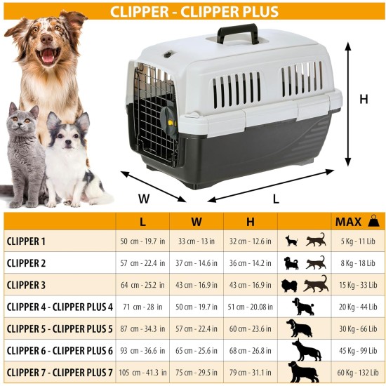 Ferplast Hundetransportbox CLIPPER PLUS, IATA- Hundetransportbox, große Hundetransportbox max 60 kg, sicherer Verschluss, mit Doppelfach für Zubehör, abnehmbarer Griff, 105 x 75 x h 79 cm Ferplast Hundetransportbox CLIPPER PLUS, IATA- Hundetransportbox, große Hundetransportbox max 60 kg, sicherer Verschluss, mit Doppelfach für Zubehör, abnehmbarer Griff, 105 x 75 x h 79 cm