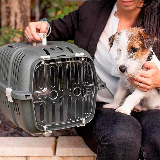 Ferplast Jet 10 Clear Door Shock Proof Air Vent Small Dog Cat Carrier Ferplast Jet 10 Clear Door Shock Proof Air Vent Small Dog Cat Carrier