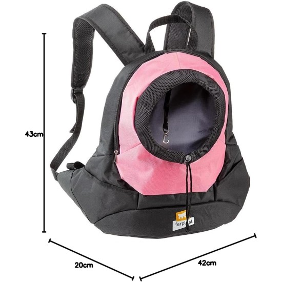 Ferplast KANGOO Dog Backpack Cat Backpack Dog Bag Wide Opening Seat Belt Adjustable Straps Max 8kg 41.5 x 20 x 43H cm Pink Ferplast KANGOO Dog Backpack Cat Backpack Dog Bag Wide Opening Seat Belt Adjustable Straps Max 8kg 41.5 x 20 x 43H cm Pink