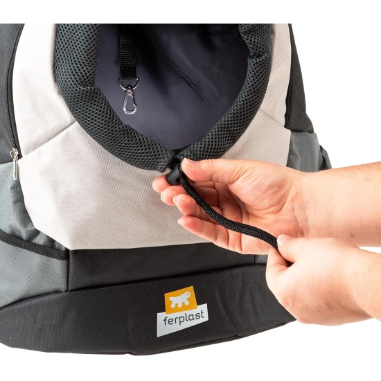Ferplast KANGOO Dog Backpack Cat Backpack Dog Bag Wide Opening Seat Belt Adjustable Straps Max 8kg 41.5 x 20 x 43H cm, Grey Ferplast KANGOO Dog Backpack Cat Backpack Dog Bag Wide Opening Seat Belt Adjustable Straps Max 8kg 41.5 x 20 x 43H cm, Grey