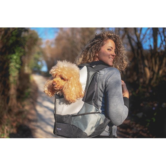 Ferplast KANGOO Dog Backpack Cat Backpack Dog Bag Wide Opening Seat Belt Adjustable Straps Max 8kg 41.5 x 20 x 43H cm, Grey Ferplast KANGOO Dog Backpack Cat Backpack Dog Bag Wide Opening Seat Belt Adjustable Straps Max 8kg 41.5 x 20 x 43H cm, Grey