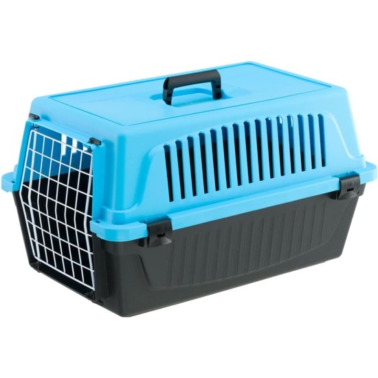 Ferplast Katzentransportbox, kleine mittelgroße Hundetransportbox, Hunde und Katzen bis 15 kg, plastifizierte Eisentür, Lüftungsschlitze, 40x60xH 38 cm, Hartschalen Transportbehälter ATLAS 30 EL, blau Ferplast Katzentransportbox, kleine mittelgroße Hundetransportbox, Hunde und Katzen bis 15 kg, plastifizierte Eisentür, Lüftungsschlitze, 40x60xH 38 cm, Hartschalen Transportbehälter ATLAS 30 EL, blau