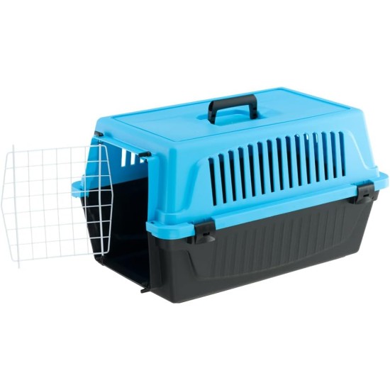 Ferplast Katzentransportbox, kleine mittelgroße Hundetransportbox, Hunde und Katzen bis 15 kg, plastifizierte Eisentür, Lüftungsschlitze, 40x60xH 38 cm, Hartschalen Transportbehälter ATLAS 30 EL, blau Ferplast Katzentransportbox, kleine mittelgroße Hundetransportbox, Hunde und Katzen bis 15 kg, plastifizierte Eisentür, Lüftungsschlitze, 40x60xH 38 cm, Hartschalen Transportbehälter ATLAS 30 EL, blau