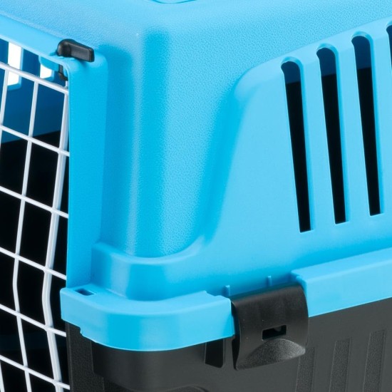 Ferplast Katzentransportbox, kleine mittelgroße Hundetransportbox, Hunde und Katzen bis 15 kg, plastifizierte Eisentür, Lüftungsschlitze, 40x60xH 38 cm, Hartschalen Transportbehälter ATLAS 30 EL, blau Ferplast Katzentransportbox, kleine mittelgroße Hundetransportbox, Hunde und Katzen bis 15 kg, plastifizierte Eisentür, Lüftungsschlitze, 40x60xH 38 cm, Hartschalen Transportbehälter ATLAS 30 EL, blau