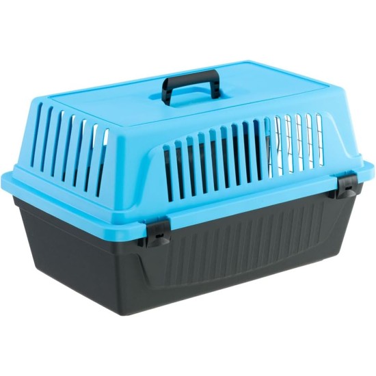 Ferplast Katzentransportbox, kleine mittelgroße Hundetransportbox, Hunde und Katzen bis 15 kg, plastifizierte Eisentür, Lüftungsschlitze, 40x60xH 38 cm, Hartschalen Transportbehälter ATLAS 30 EL, blau Ferplast Katzentransportbox, kleine mittelgroße Hundetransportbox, Hunde und Katzen bis 15 kg, plastifizierte Eisentür, Lüftungsschlitze, 40x60xH 38 cm, Hartschalen Transportbehälter ATLAS 30 EL, blau
