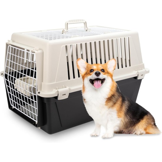 Ferplast Katzentransportbox, kleine mittelgroße Hundetransportbox, Hunde und Katzen bis 15 kg, plastifizierte Eisentür, Lüftungsschlitze, 40x60xH 38 cm, Hartschalen Transportbehälter ATLAS 30 EL, blau Ferplast Katzentransportbox, kleine mittelgroße Hundetransportbox, Hunde und Katzen bis 15 kg, plastifizierte Eisentür, Lüftungsschlitze, 40x60xH 38 cm, Hartschalen Transportbehälter ATLAS 30 EL, blau